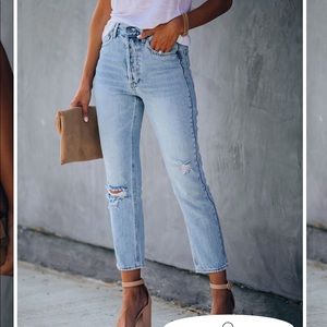 Kason Distressed High Rise Denim